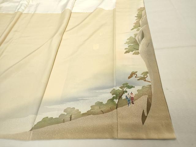 平和屋着物■訪問着 作家物 人物風景文 暈し染め 正絹 逸品 DABF4085cd