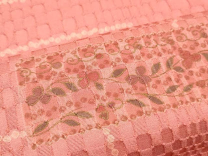 平和屋着物▼羽織・コート　反物　羽尺　ふくれ織　横段花唐草文　金彩　逸品　未使用　DABE6858zy