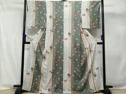 平和屋着物■上質な小紋 器物花文 金彩 正絹 逸品 CABG4837fb