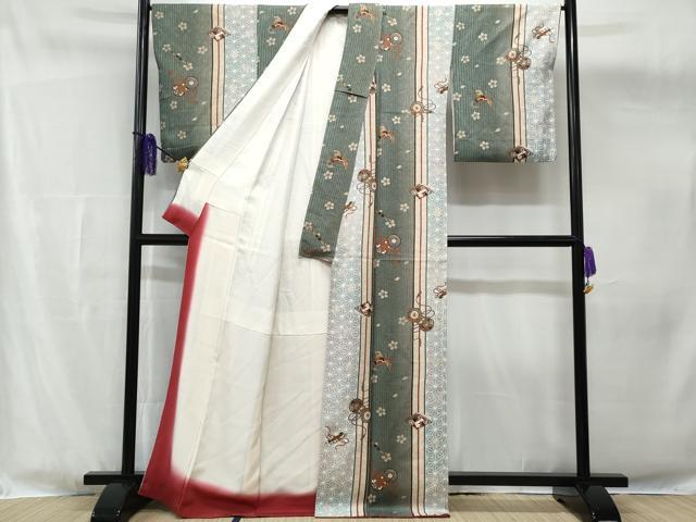 平和屋着物■上質な小紋 器物花文 金彩 正絹 逸品 CABG4837fb