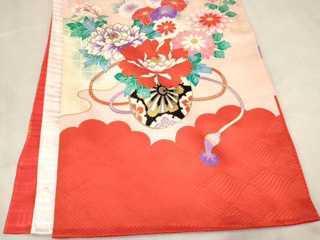 平和屋着物[]お宮参り　女の子　祝着　産着　初着　のしめ　花車文　金彩　逸品　DABE7139ma