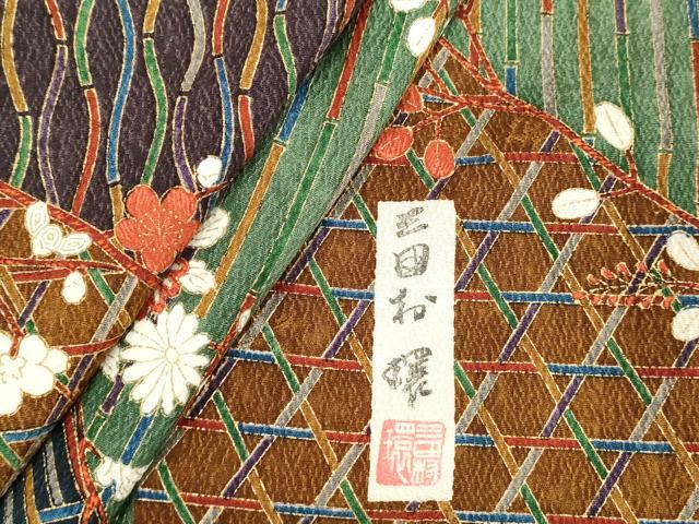 平和屋着物■日本のきもの研究家 三田村環 小紋 吉祥枝花文 金彩 正絹 逸品 DABF4132cd