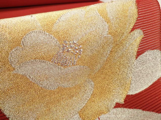 平和屋着物＊夏物 西陣 京の名門 じゅらく謹製 名古屋帯 帯反物 絽綴れ 草花文 金銀糸 証紙付き 逸品 未使用 DABD7980zzz