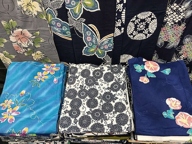 平和屋着物■浴衣 まとめて 45点 蝶 朝顔 紫陽花 花柄 型染め など 着用可能多数 未使用品あり mmm146