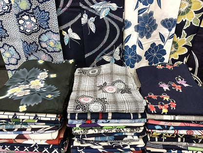 平和屋着物■浴衣 まとめて 45点 人物 蝶 向日葵 花柄 型染め など 着用可能多数 未使用品あり mmm138