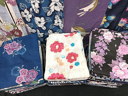 平和屋着物■浴衣 まとめて 45点 兎 向日葵 花柄 型染め 金彩 など 着用可能多数 未使用品あり mmm139