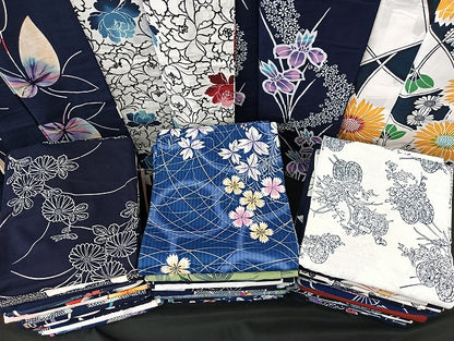 平和屋着物■浴衣 まとめて 45点 蝶 菖蒲 向日葵 花柄 型染め など 着用可能多数 未使用品あり mmm145