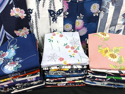 平和屋着物■浴衣 まとめて 45点 蝶 紫陽花 向日葵 花柄 型染め など 着用可能多数 未使用品あり mmm137