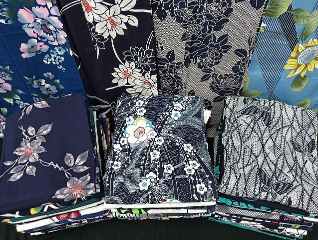 平和屋着物■浴衣 まとめて 45点 蝶 薔薇 向日葵 花柄 型染め など 着用可能多数 未使用品あり mmm148