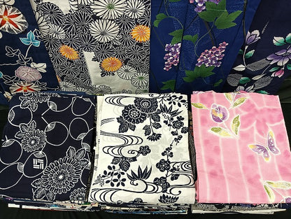 平和屋着物■浴衣 まとめて 45点 蝶 朝顔 紫陽花 花柄 型染め など 着用可能多数 未使用品あり mmm143