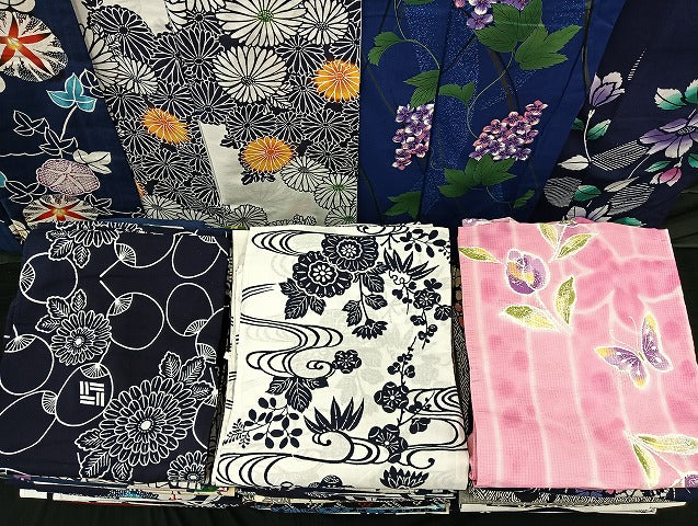 平和屋着物■浴衣 まとめて 45点 蝶 朝顔 紫陽花 花柄 型染め など 着用可能多数 未使用品あり mmm143