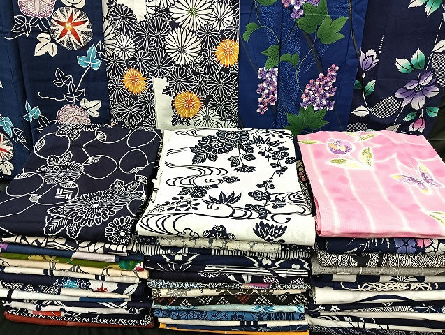 平和屋着物■浴衣 まとめて 45点 蝶 朝顔 紫陽花 花柄 型染め など 着用可能多数 未使用品あり mmm143