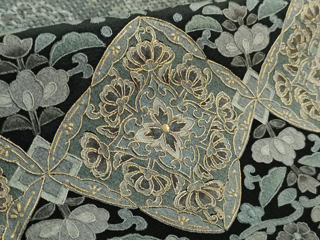 平和屋本店●極上　中国三大刺繍　スワトウ刺繍　汕頭刺繍　訪問着　正倉院更紗花文　暈し染め　逸品　DZAB2104kh6
