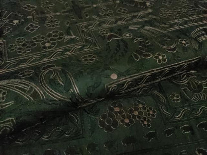 平和屋本店●極上　中国三大刺繍　スワトウ刺繍　汕頭刺繍　総刺繍　訪問着　紬地　洋花文　高麗納戸色地　逸品　DZAB2258kh6