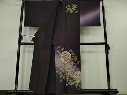 平和屋本店●希少 男性 金彩友禅 卓越技能者 名工和田光正監修 京金彩 由光 訪問着 胴抜き仕立て 花唐草文 暈し染 金銀彩 逸品 DZAA7094kh6