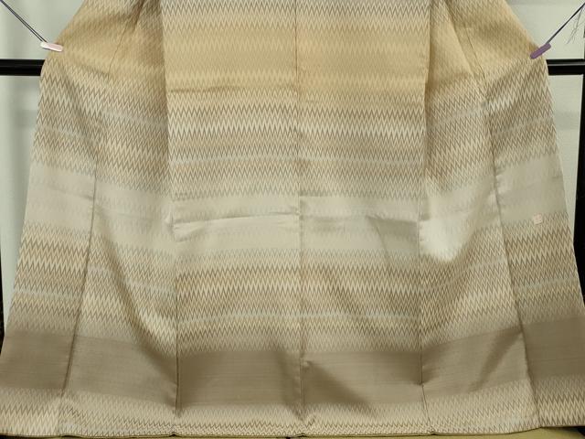 平和屋本店●極上　伝統工芸士　曽根武勇　お召　横段文　ロング丈　逸品　DZAB1091kh6