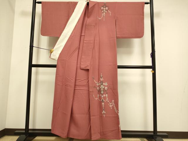 平和屋着物▽訪問着　単衣　飾花文　金銀糸　DABE9796du