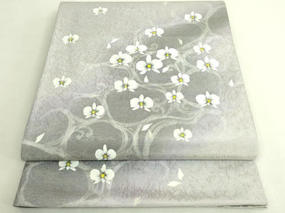平和屋着物●極上　両面　太鼓柄袋帯　胡蝶蘭　花鳥間道　やまと誂製　逸品　DZAB6864kh6