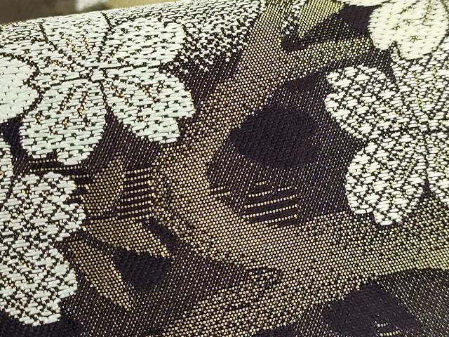 平和屋着物●極上　 洛楽人工房　全通柄袋帯　唐織　夜桜　淡墨乃　金糸　逸品　DZAB6868kh6