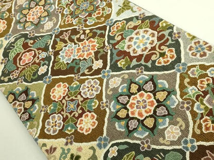 平和屋本店●最高級　中国三大刺繍　総相良刺繍　総刺繍　袋帯　200万粒　総詰め　網目花文　逸品　DZAB6893kh6
