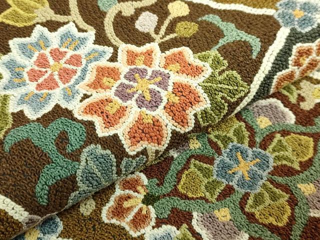 平和屋本店●最高級　中国三大刺繍　総相良刺繍　総刺繍　袋帯　200万粒　総詰め　網目花文　逸品　DZAB6893kh6