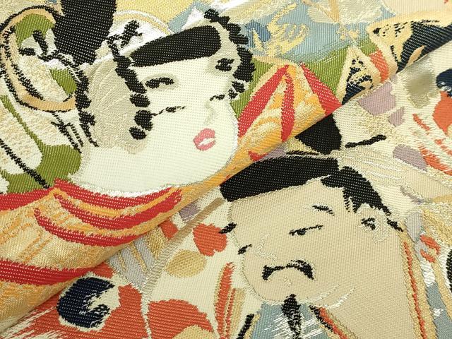平和屋本店●極上　龍村晋謹製　全通柄袋帯　恒富歌仙錦　金銀糸　逸品　DZAB6904kh6
