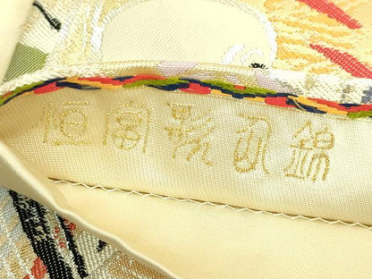 平和屋本店●極上　龍村晋謹製　全通柄袋帯　恒富歌仙錦　金銀糸　逸品　DZAB6904kh6