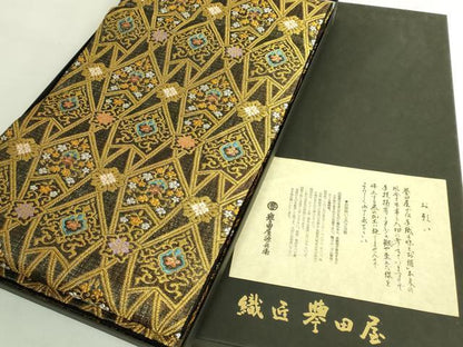 平和屋本店●極上　創業280年　誉田屋源兵衛　六通柄袋帯　唐織　吉祥花文　金銀糸　証紙・共箱付き　逸品　未使用　DZAB6949kh6