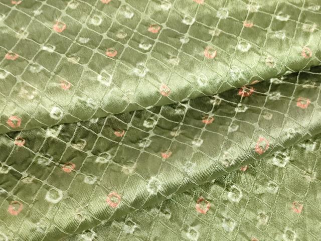 平和屋着物▽上質な小紋　単衣　総絞り　正絹　逸品　DABE4683az