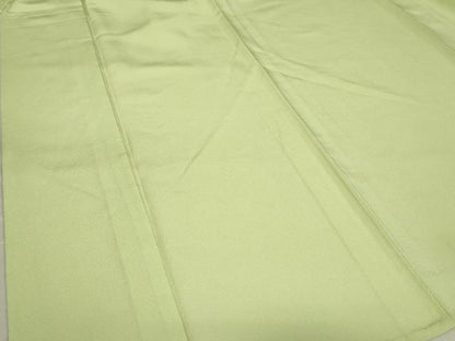 平和屋着物▽上質な色無地　単衣　若芽色　正絹　逸品　DABE4682az