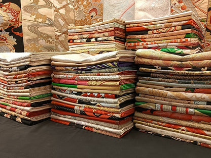 平和屋着物■袋帯 西陣 まとめて100点 鳳凰 向い鶴 鴛鴦 向い鳥 蝶 風景 更紗 正倉院 楽器 佐賀錦 金銀糸 未使用品あり 全て正絹 mmm149