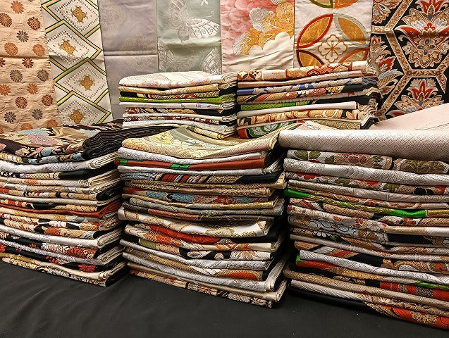 平和屋着物■袋帯 西陣 まとめて100点 尾長鳥 向かい鳥 蝶 風景 更紗 花柄 七宝 正倉院 金銀糸 着用可能多数 未使用品あり 全て正絹 mmm151