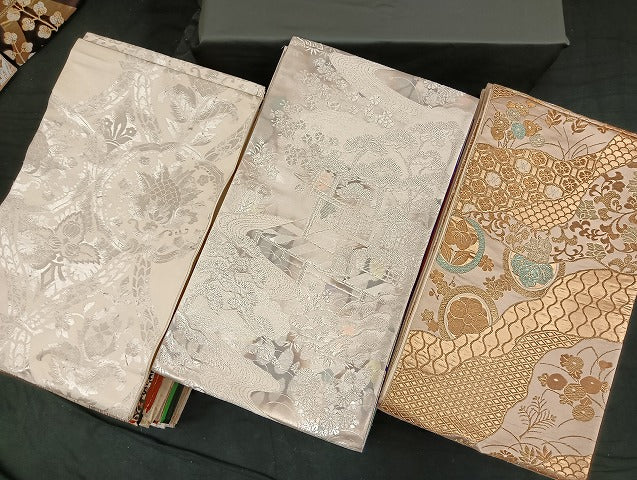 平和屋着物■袋帯 西陣 まとめて100点 鳳凰 向かい鶴 孔雀 向かい蝶 風景 松竹梅 更紗 花柄 正倉院 金銀糸 未使用品あり 全て正絹 mmm150