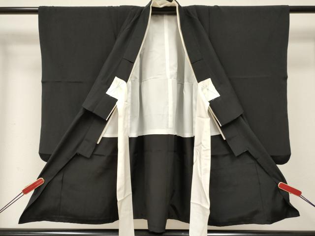 平和屋着物[]七五三　男の子　祝着・黒紋付羽織セット　逸品　DABE7164ma