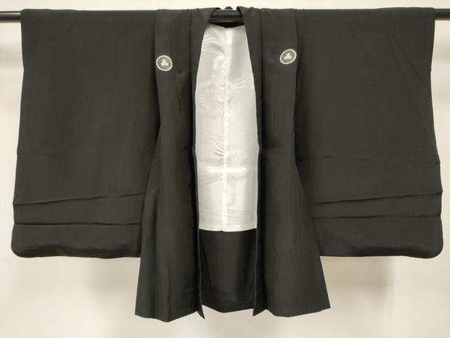 平和屋着物[]七五三　男の子　祝着・黒紋付羽織セット　逸品　DABE7164ma