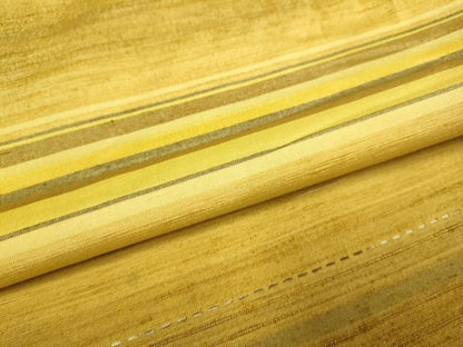 平和屋着物▽上質な紬　単衣　横段文　正絹　逸品　DABE9905du