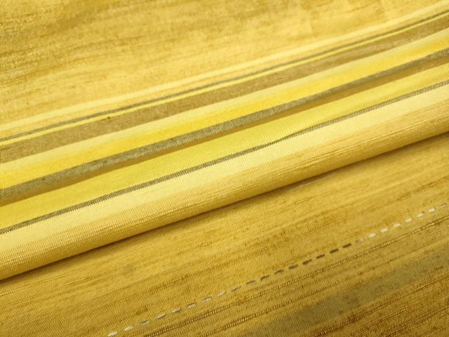 平和屋着物▽上質な紬　単衣　横段文　正絹　逸品　DABE9905du
