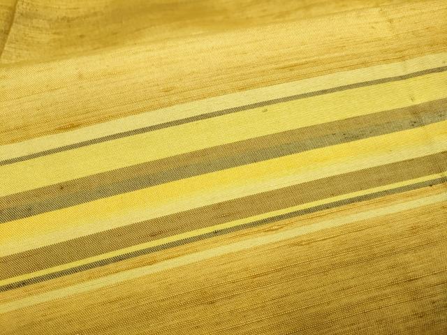 平和屋着物▽上質な紬　単衣　横段文　正絹　逸品　DABE9905du