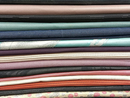 平和屋着物■夏物 名古屋帯 絽 紗 まとめて 50点 向かい鳥 花柄 七宝 絽綴れ 駒刺繍 銀彩 金銀糸 など 未使用品あり 全て正絹 mmm1024