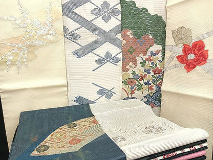 平和屋着物■夏物 名古屋帯 絽 紗 まとめて 50点 向かい鳥 花柄 七宝 絽綴れ 駒刺繍 銀彩 金銀糸 など 未使用品あり 全て正絹 mmm1024