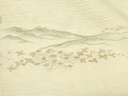 平和屋着物＃羽織　寿光織　草花文　金糸　正絹　逸品　CABF9093in