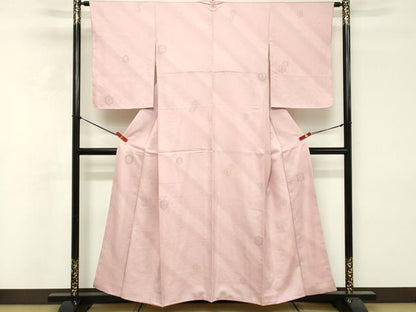 平和屋着物■上質な小紋　寿光織　亀甲花文　暈し染め　金銀糸　正絹　逸品　DABF4193cd
