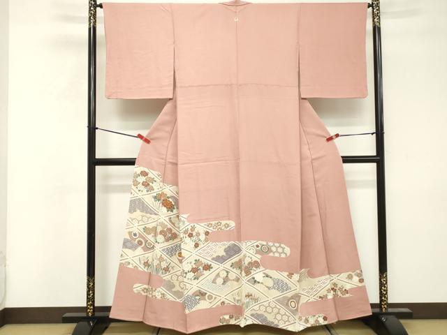 平和屋着物■豪華色留袖 駒刺繍 吉祥花文 金彩 正絹 逸品 DABF4201cd
