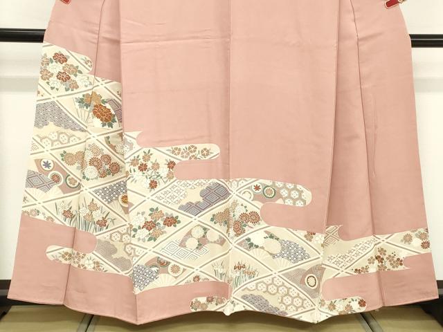 平和屋着物■豪華色留袖 駒刺繍 吉祥花文 金彩 正絹 逸品 DABF4201cd