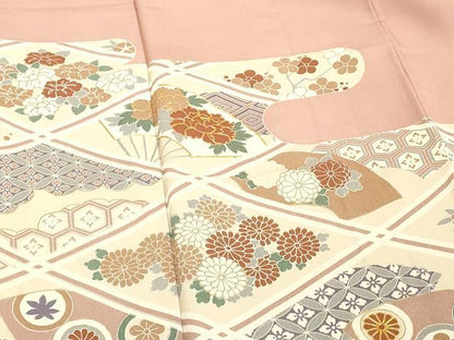 平和屋着物■豪華色留袖 駒刺繍 吉祥花文 金彩 正絹 逸品 DABF4201cd