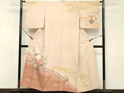 平和屋着物■訪問着 花車文 暈し染め 金彩 正絹 逸品 DABF4227cd