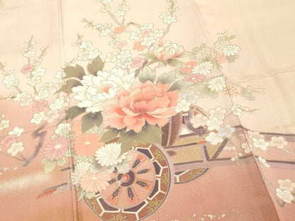 平和屋着物■訪問着 花車文 暈し染め 金彩 正絹 逸品 DABF4227cd