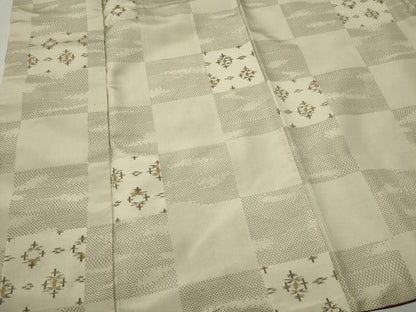 平和屋着物■本場大島紬　市松吉祥文　正絹　逸品　CABF6618ou