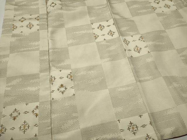 平和屋着物■本場大島紬　市松吉祥文　正絹　逸品　CABF6618ou
