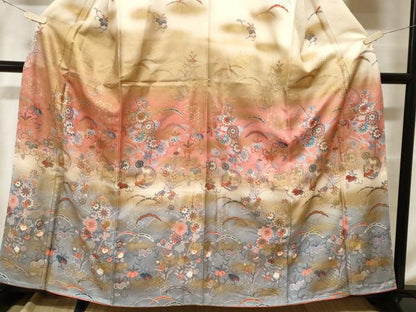 平和屋着物■訪問着 雪芝花唐草文 暈し染め 金彩 正絹 逸品 CABF9547ev